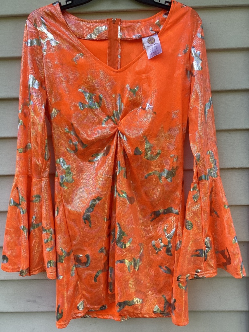 Rubies Go Go Dancer Orange Metallic Costume Dress Only Womens Large Womens size